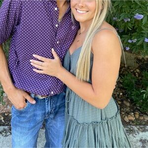 Sage Patterned Dress